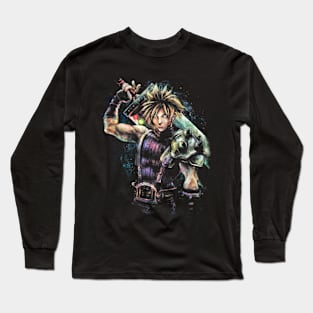 Epic Cloud Strife Final Fantasy VII portrait Long Sleeve T-Shirt